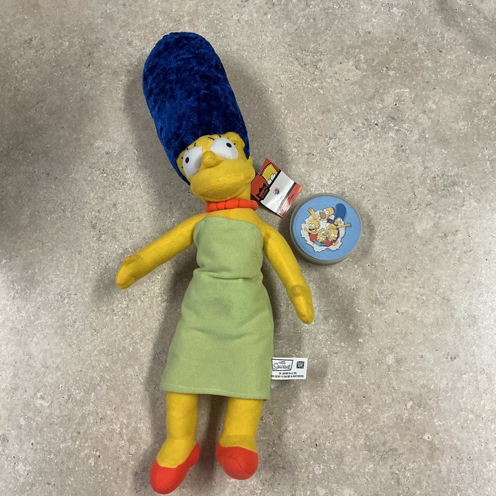 The Simpsons  Marge 20” Plush And Round 3” Playing Cards 2005 Fox Film Nanco